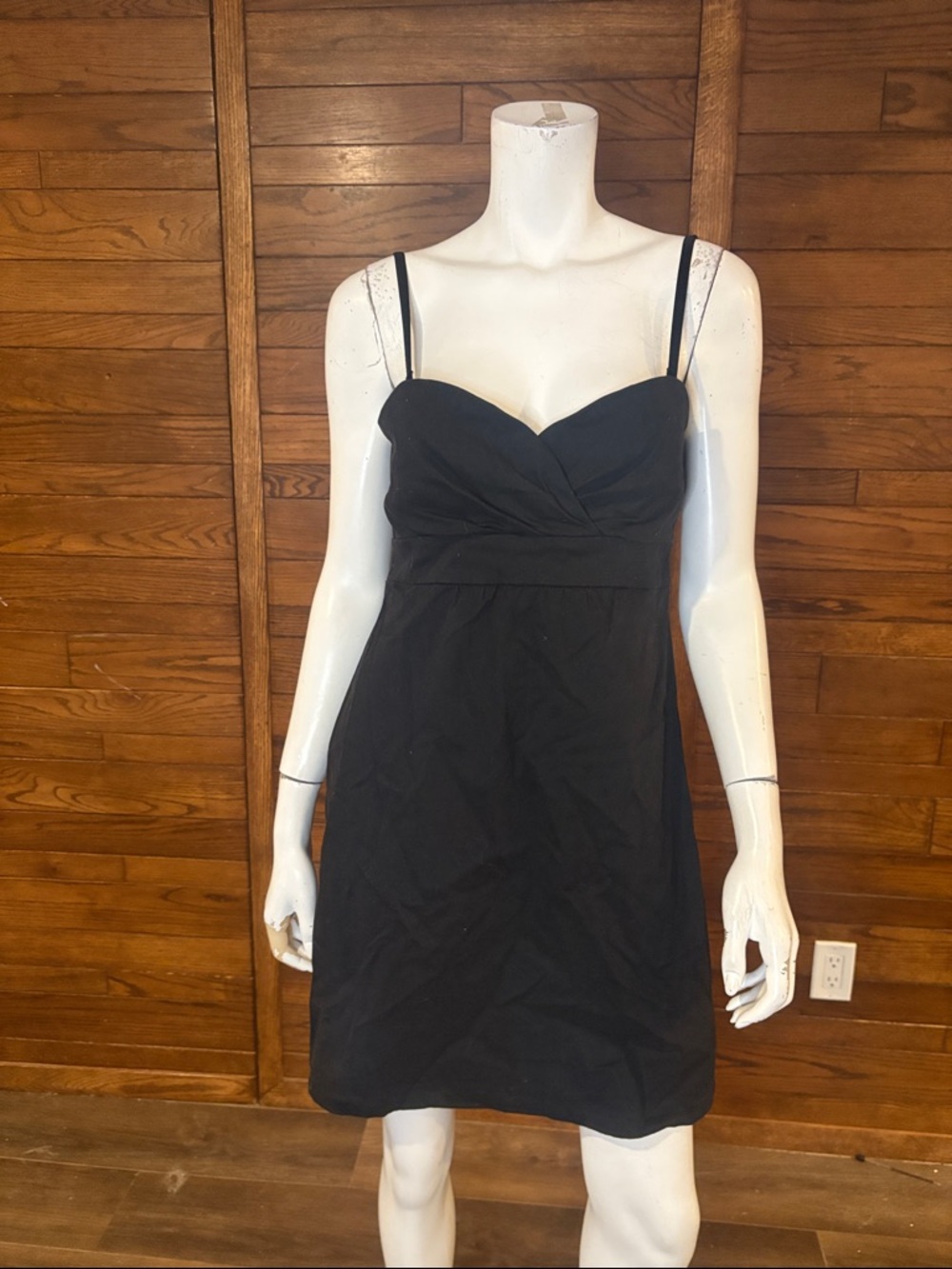 Volcom Black Spaghetti-Strap Sweetheart Mini Dress